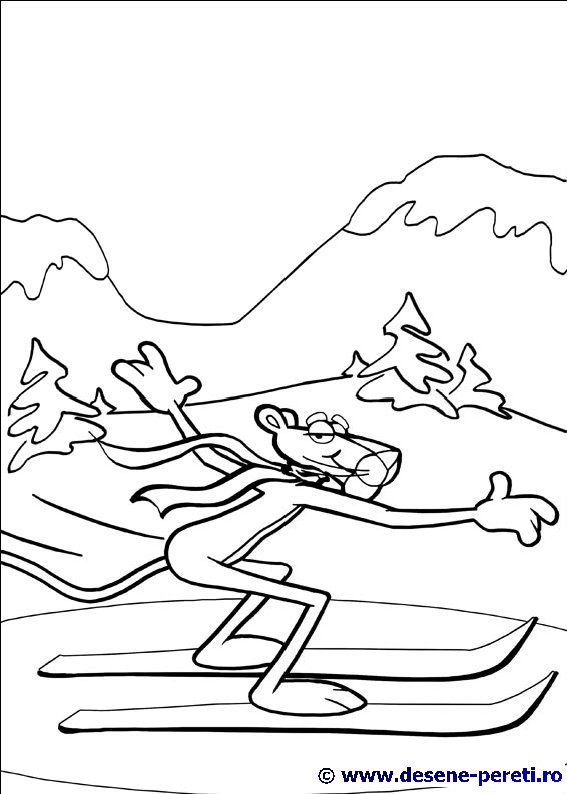 pantera roz desene colorat